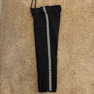 Forever 21 Black Joggers with Checkered Detail